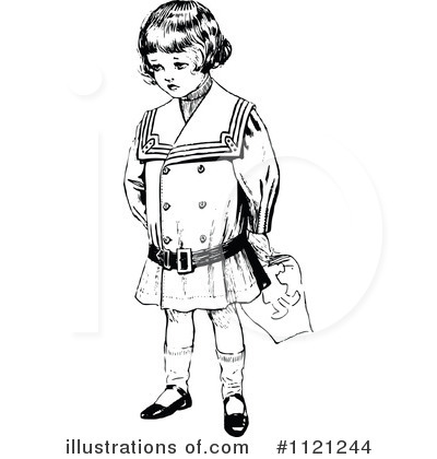 Royalty-Free (RF) Girl Clipart Illustration by Prawny Vintage - Stock Sample #1121244