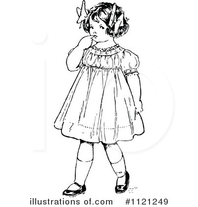 Royalty-Free (RF) Girl Clipart Illustration by Prawny Vintage - Stock Sample #1121249