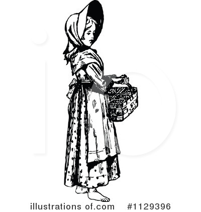 Royalty-Free (RF) Girl Clipart Illustration by Prawny Vintage - Stock Sample #1129396