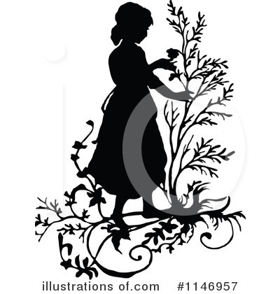 Royalty-Free (RF) Girl Clipart Illustration by Prawny Vintage - Stock Sample #1146957