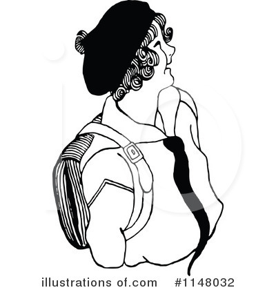Royalty-Free (RF) Girl Clipart Illustration by Prawny Vintage - Stock Sample #1148032
