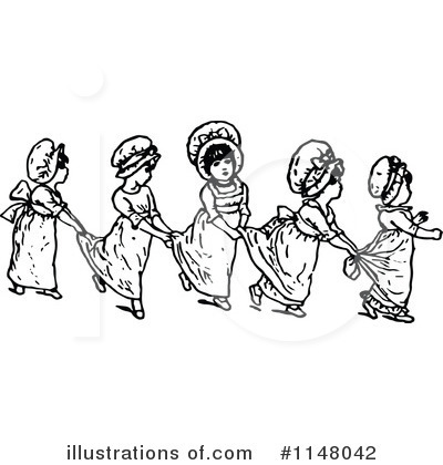 Royalty-Free (RF) Girl Clipart Illustration by Prawny Vintage - Stock Sample #1148042