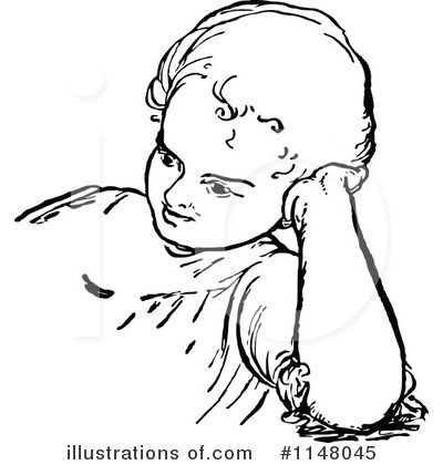 Royalty-Free (RF) Girl Clipart Illustration by Prawny Vintage - Stock Sample #1148045