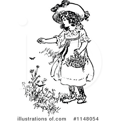 Royalty-Free (RF) Girl Clipart Illustration by Prawny Vintage - Stock Sample #1148054