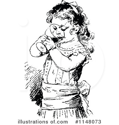 Royalty-Free (RF) Girl Clipart Illustration by Prawny Vintage - Stock Sample #1148073