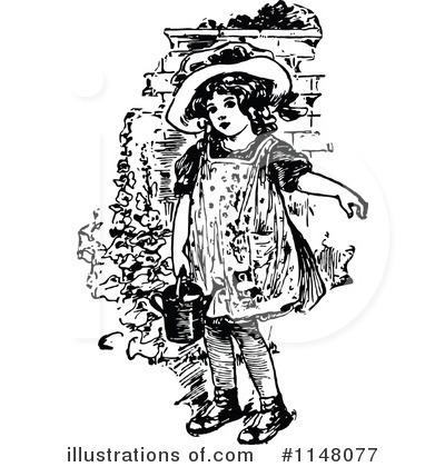 Royalty-Free (RF) Girl Clipart Illustration by Prawny Vintage - Stock Sample #1148077