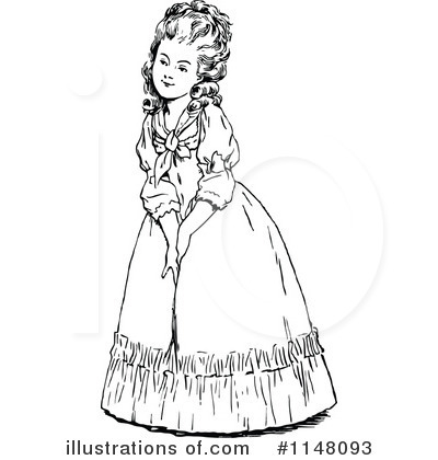Royalty-Free (RF) Girl Clipart Illustration by Prawny Vintage - Stock Sample #1148093