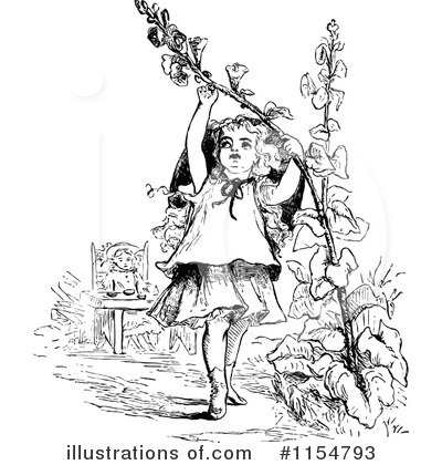 Royalty-Free (RF) Girl Clipart Illustration by Prawny Vintage - Stock Sample #1154793