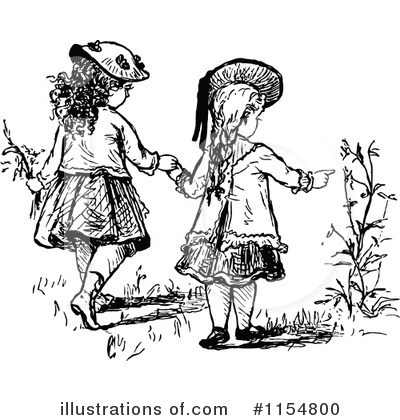 Royalty-Free (RF) Girl Clipart Illustration by Prawny Vintage - Stock Sample #1154800