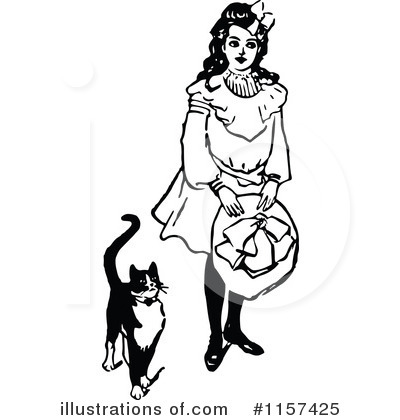 Royalty-Free (RF) Girl Clipart Illustration by Prawny Vintage - Stock Sample #1157425