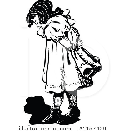 Royalty-Free (RF) Girl Clipart Illustration by Prawny Vintage - Stock Sample #1157429