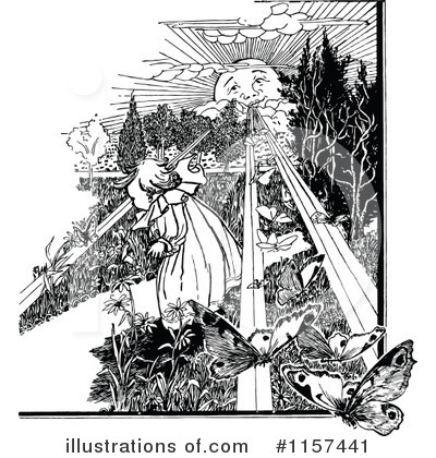 Royalty-Free (RF) Girl Clipart Illustration by Prawny Vintage - Stock Sample #1157441
