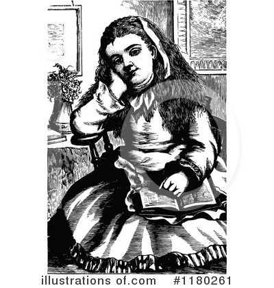 Royalty-Free (RF) Girl Clipart Illustration by Prawny Vintage - Stock Sample #1180261