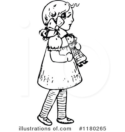 Royalty-Free (RF) Girl Clipart Illustration by Prawny Vintage - Stock Sample #1180265