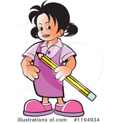 School Girl Clipart #1194934 by Lal Perera