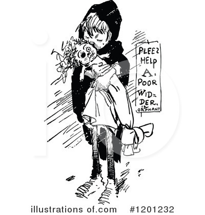 Royalty-Free (RF) Girl Clipart Illustration by Prawny Vintage - Stock Sample #1201232