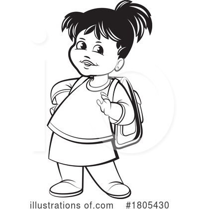 School Girl Clipart #1805430 by Lal Perera