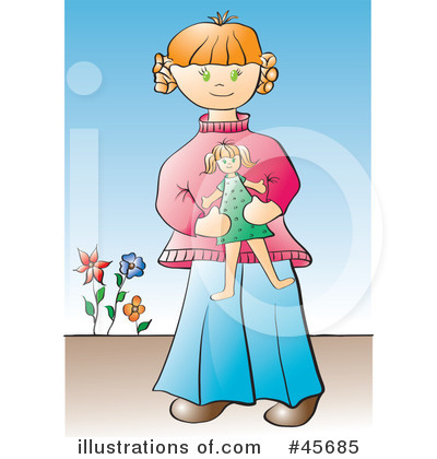 Royalty-Free (RF) Girl Clipart Illustration by pauloribau - Stock Sample #45685