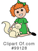 Girl Petting Cat Clipart #99128 by Pams Clipart