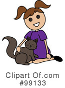 Girl Petting Cat Clipart #99133 by Pams Clipart