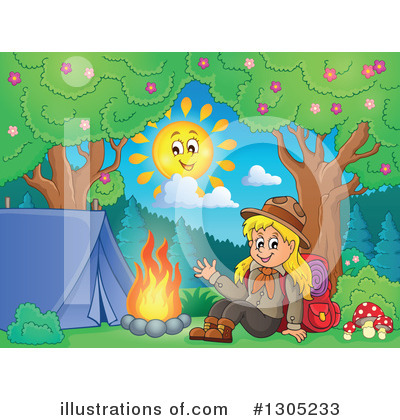 Royalty-Free (RF) Girl Scout Clipart Illustration by visekart - Stock Sample #1305233
