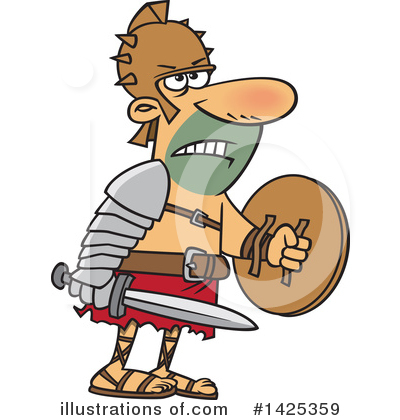 Royalty-Free (RF) Gladiator Clipart Illustration by toonaday - Stock Sample #1425359
