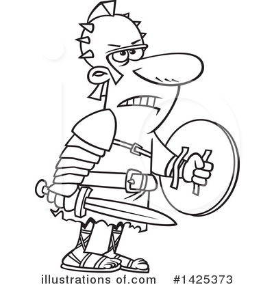 Royalty-Free (RF) Gladiator Clipart Illustration by toonaday - Stock Sample #1425373