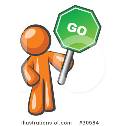 Royalty-Free (RF) Go Sign Clipart Illustration by Leo Blanchette - Stock Sample #30584