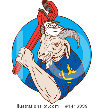 Royalty-Free (RF) Goat Clipart Illustration by patrimonio - Stock Sample #1416339
