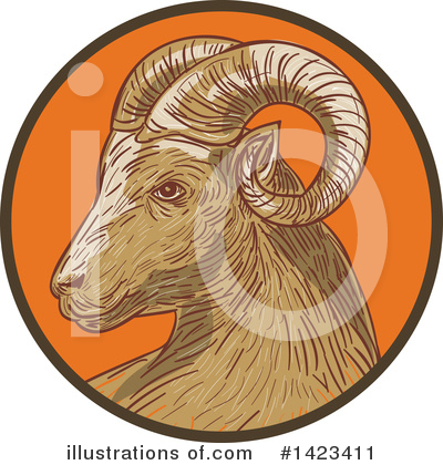 Royalty-Free (RF) Goat Clipart Illustration by patrimonio - Stock Sample #1423411