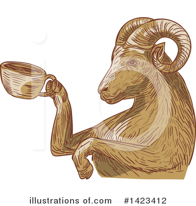 Royalty-Free (RF) Goat Clipart Illustration by patrimonio - Stock Sample #1423412