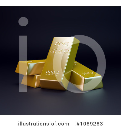 Royalty-Free (RF) Gold Bars Clipart Illustration by Mopic - Stock Sample #1069263