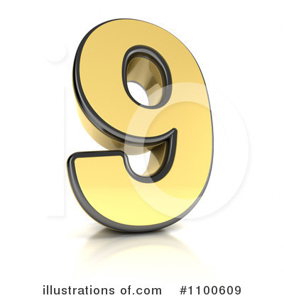 Royalty-Free (RF) Gold Number Clipart Illustration by stockillustrations - Stock Sample #1100609
