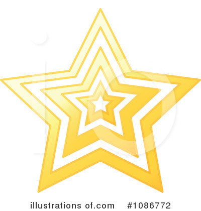 Royalty-Free (RF) Gold Star Clipart Illustration by yayayoyo - Stock Sample #1086772