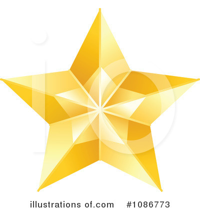 Royalty-Free (RF) Gold Star Clipart Illustration by yayayoyo - Stock Sample #1086773