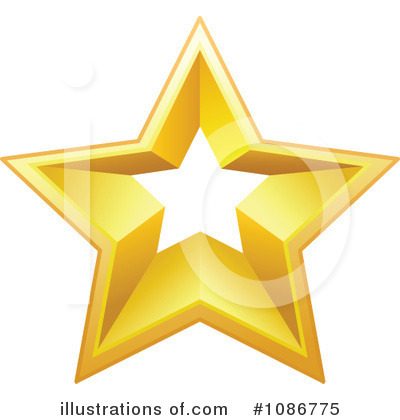 Royalty-Free (RF) Gold Star Clipart Illustration by yayayoyo - Stock Sample #1086775