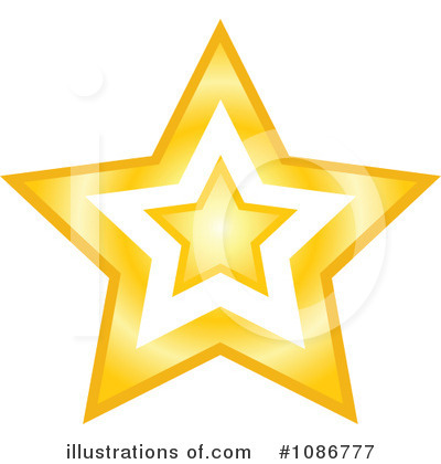 Royalty-Free (RF) Gold Star Clipart Illustration by yayayoyo - Stock Sample #1086777