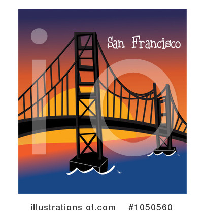 Royalty-Free (RF) Golden Gate Bridge Clipart Illustration by Pams Clipart - Stock Sample #1050560