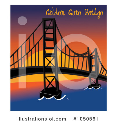Royalty-Free (RF) Golden Gate Bridge Clipart Illustration by Pams Clipart - Stock Sample #1050561