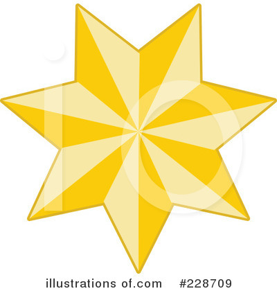 Royalty-Free (RF) Golden Star Clipart Illustration by KJ Pargeter - Stock Sample #228709