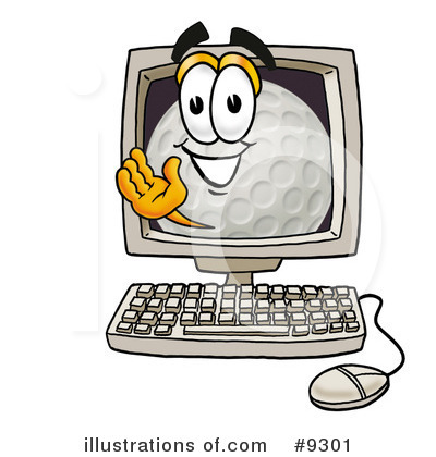 Golf Ball Character Clipart #9301 by Mascot Junction