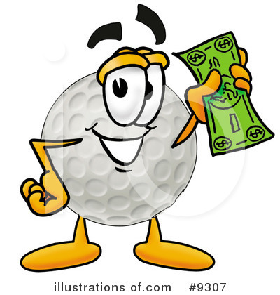 Royalty-Free (RF) Golf Ball Clipart Illustration by Mascot Junction - Stock Sample #9307