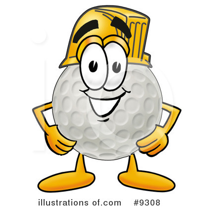 Golf Ball Character Clipart #9308 by Mascot Junction
