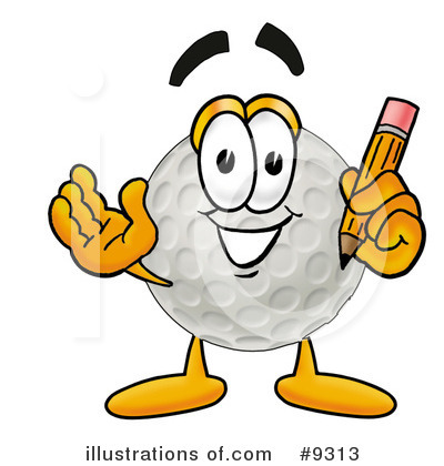 Royalty-Free (RF) Golf Ball Clipart Illustration by Mascot Junction - Stock Sample #9313