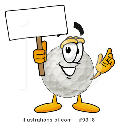 Golf Ball Character Clipart #9318 by Mascot Junction