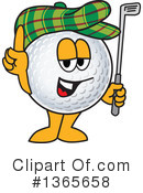Golf Ball Sports Mascot Clipart #1365658 by Mascot Junction