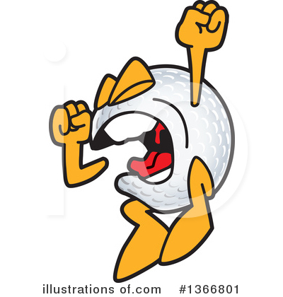 Golf Ball Sports Mascot Clipart #1366801 by Mascot Junction