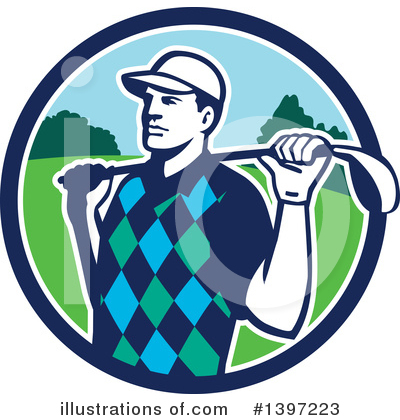 Golfer Clipart #1397223 by patrimonio