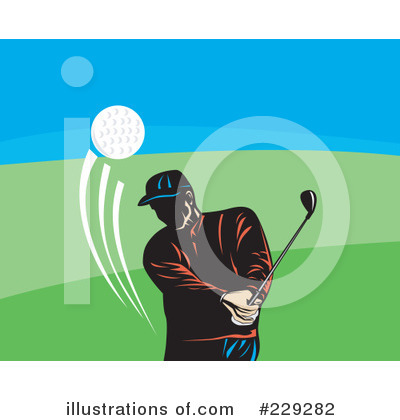 Royalty-Free (RF) Golfing Clipart Illustration by patrimonio - Stock Sample #229282