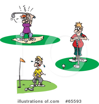 Royalty-Free (RF) Golfing Clipart Illustration by Dennis Holmes Designs - Stock Sample #65593